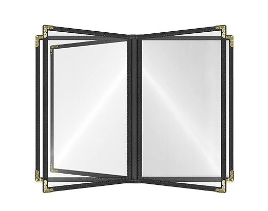 Goodsmart Restaurant Menu Covers – 25 Pack Black 10-View 8.5" x 14" Cafe Menu by ACISuperPower
