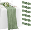 6 Pack Sage Green Cheesecloth Table Runner 23x120 inch Rustic Boho Gauze Table by Unknown