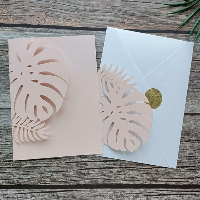 MillaSaw Flower Laser Cut Invitations Pink Plame Invitation Jacket - Image 5