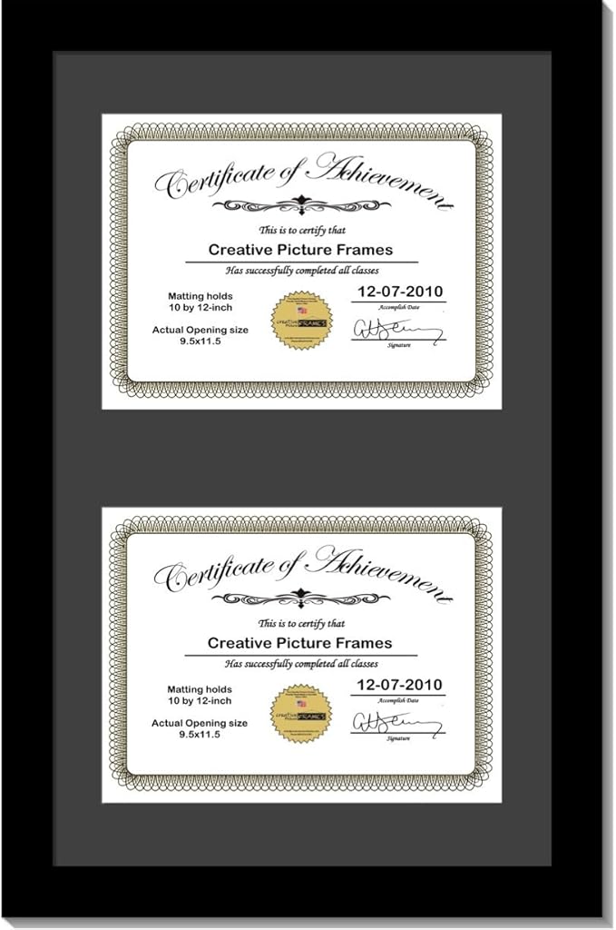 Creative Picture Frames 14X24Bk-B Black Vertical Double Diploma Frame by CreativePictureFrames