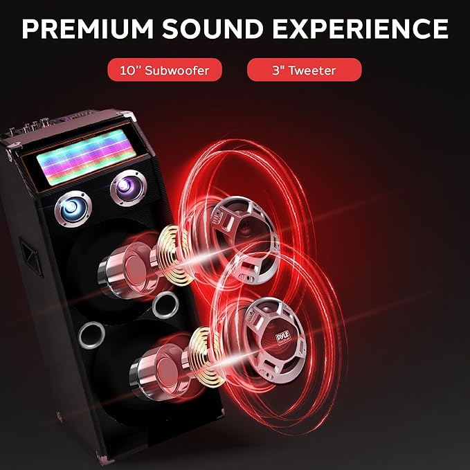 Pyle Wireless Active PA Speaker System - 1000W Portable High Powered Bluetooth - Image 5