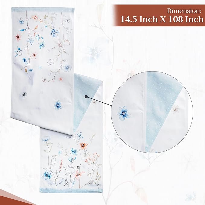 Maison d' Hermine Table Runner 100% Cotton Double Layer Table Runners 108 - Image 4