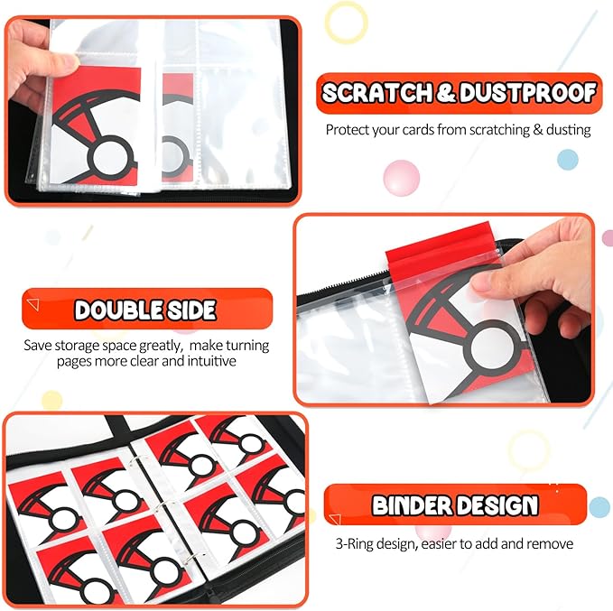 Trading Card Binder 4-Pockets, 400 Pockets Card Holder - Image 4