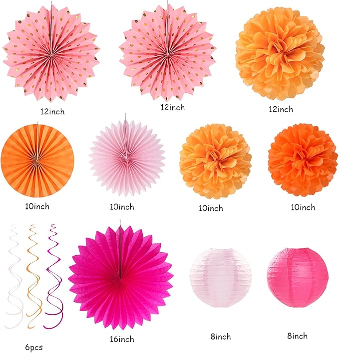 Hot-Pink Burnt-Orange Fall Party Decorations - Image 2