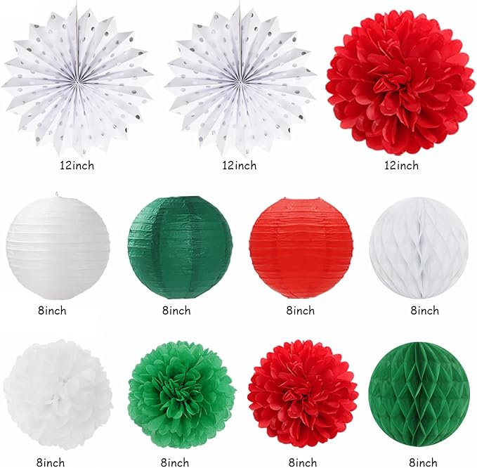 Red White Green Mexican Christmas Birthday Party-Decorations - Image 2
