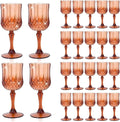 24 Pcs Plastic Rose Gold Stemmed Wine Glasses, Unbreakable, Dishwasher Safe by Unknown