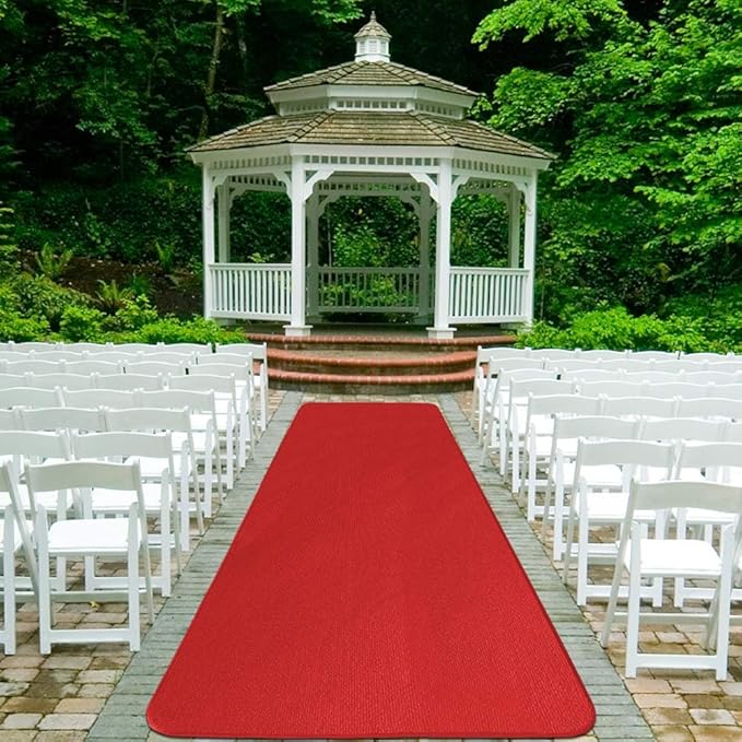 House, Home and More Red Carpet Aisle Runner - 3 Ft x 10 Ft - Real Carpet - Image 2