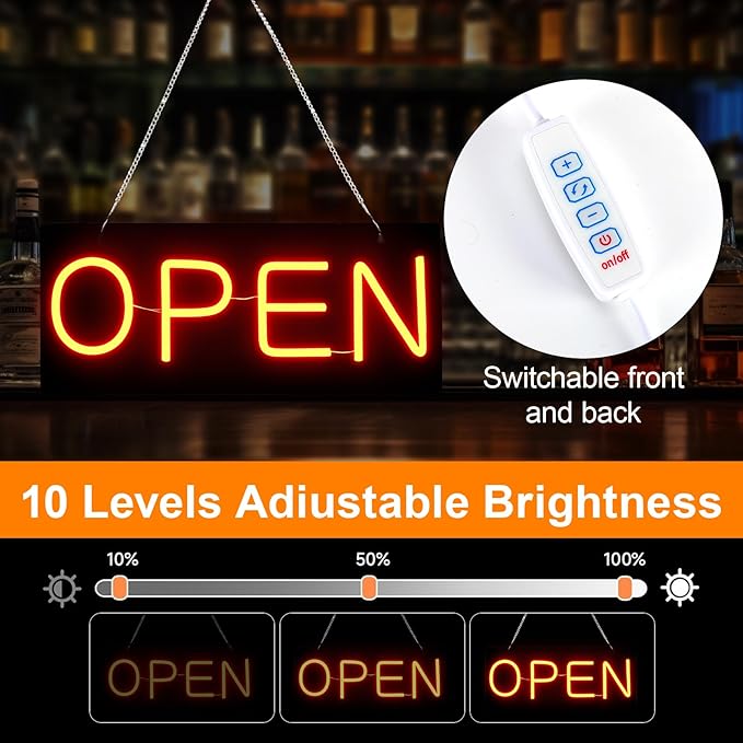 Led Open Sign for Business, OPEN and Close Double sided switching, Powered by - Image 5