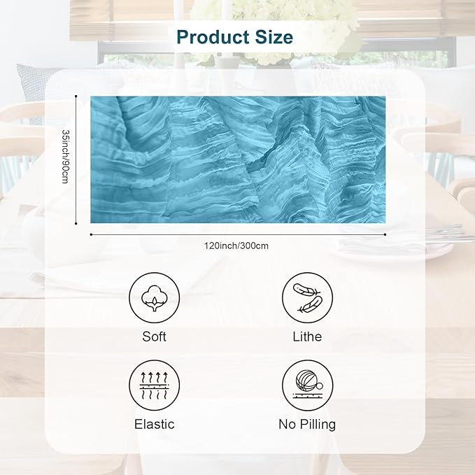 6 Pack Baby Blue Cheesecloth Table Runner 35x120 Inch 10Ft Rustic Gauze Cheese - Image 4