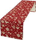 Christmas Table Runner, Seasonal Winter Deer Table Decoration Snowflake Table by Unknown