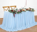 QueenDream 6ft Baby Blue Chiffon Table Skirt by QueenDream