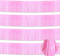 4 Pack 10 Feet Macaron Pink Foil Fringe Garland Metallic Tinsel Streamers by Ferwzsr