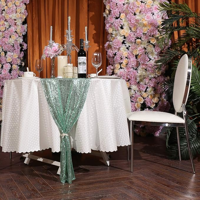 Eternal Beauty Mint Green Table Runner - Image 4