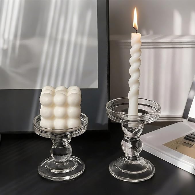 Okllen Set of 6 Glass Candle Holders, Wedding Centerpieces, Living Room - Image 5