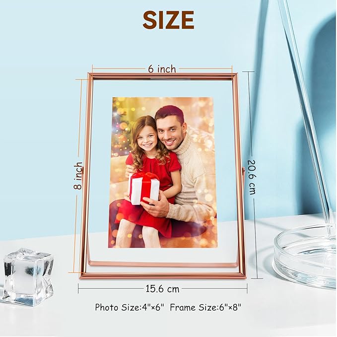 Rose Gold Floating Picture Frame, - Image 2