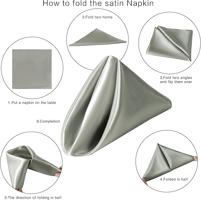 36 Pack Square Satin Dinner Napkins, 16x16 Inches Silky Soft Smooth Table Cloth - Image 7