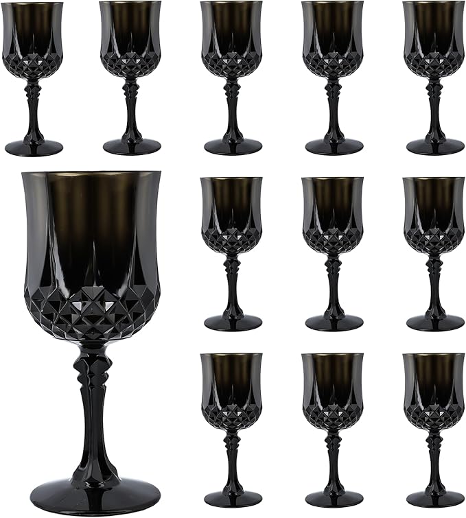 Plastic Wine Glasses，Plastic Goblets Vintage Style Cordial Drinking Glasses by LEYIQUCHAMPAGNEWINEGLASSES