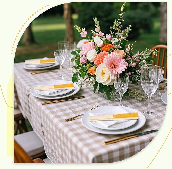 JOHOUSE 12 Pcs Foldable Hand Fan, 8.3 Inch Yellow Paper Fans - Image 3