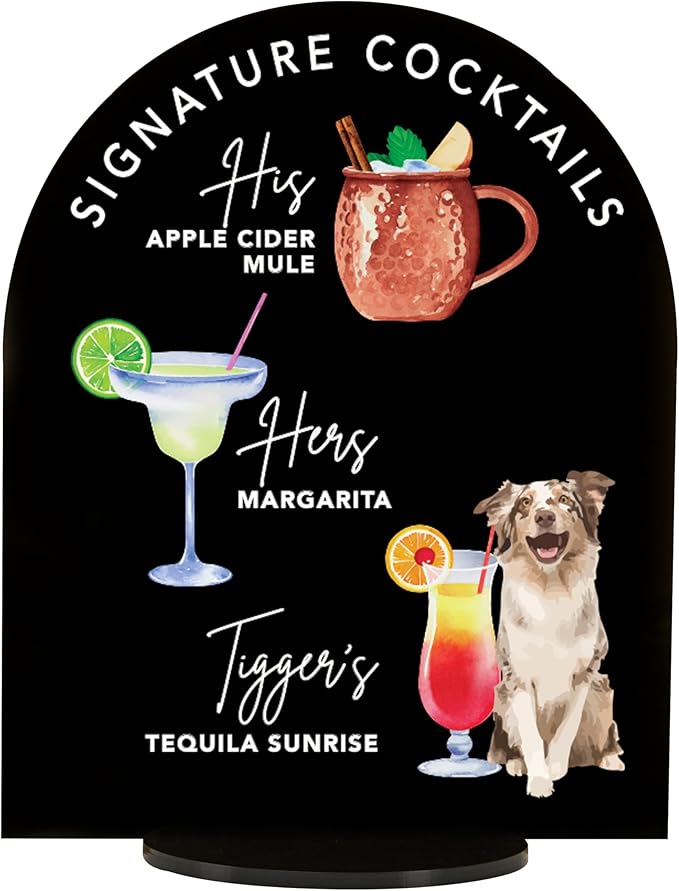 Pet Signature Drink Wedding Signs by Elation+Factory+Co.