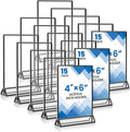 15 Pack Acrylic Sign Holder 4x6, Wedding Black Frame Table Number Holders by Unknown