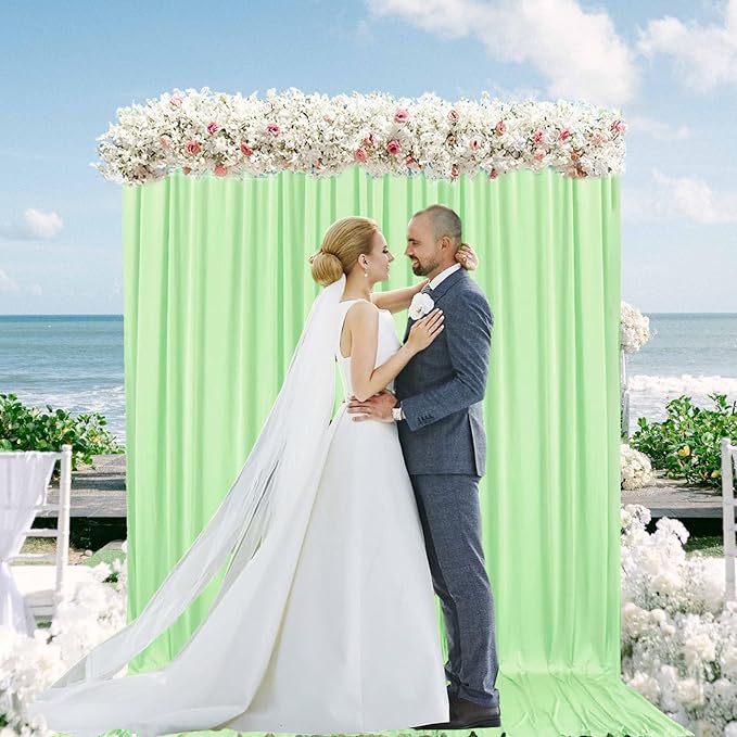 10 x 7 Feet Light Green Backdrop Curtain - Image 5