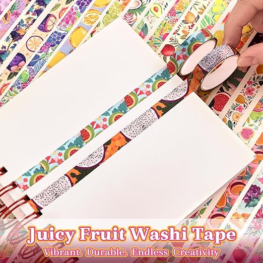 48 Rolls Fruit Theme Washi Tape Set, Writable Decorative Tapes - Image 4