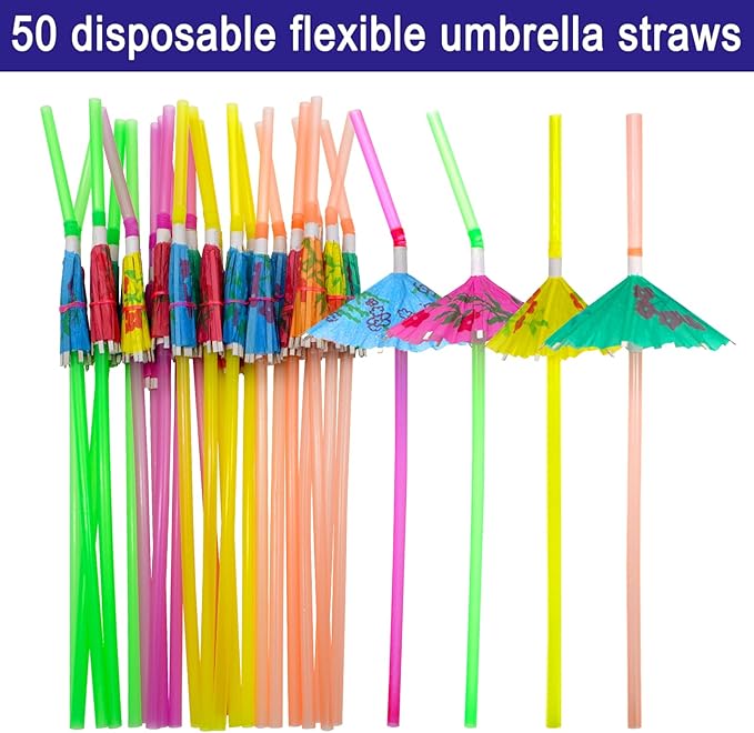 BLUE TOP Cocktail Picks&Umbrella Drink Straws Set-400pcs 4Inch Frill - Image 4