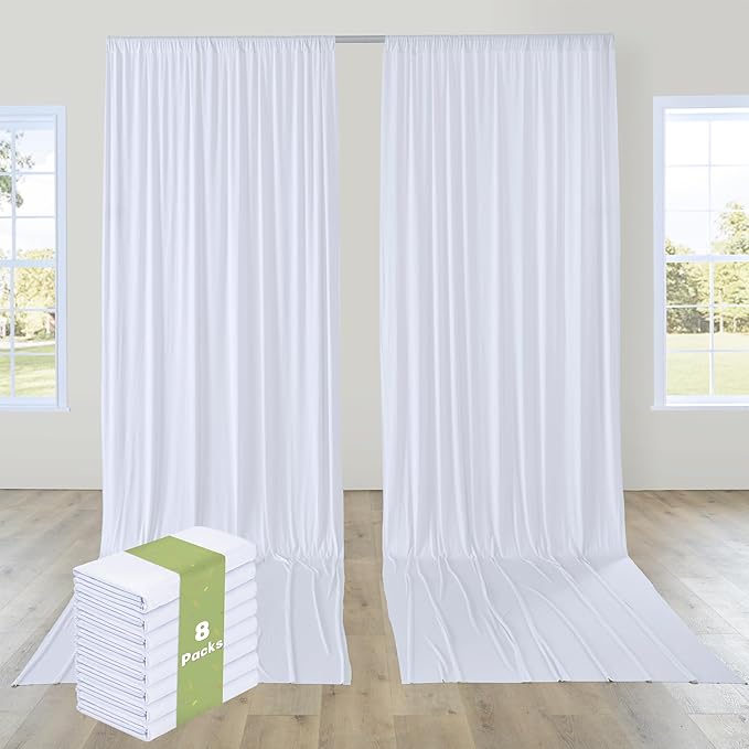 PartyVillage 40ft×15ft White Backdrop Curtain by PartyVillage