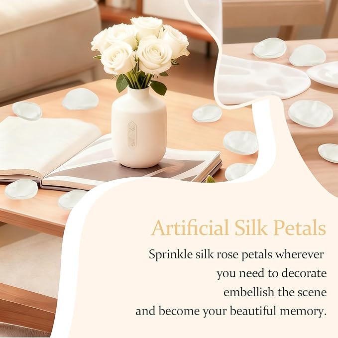 300pcs Silk Rose Petals Ivory - Image 2