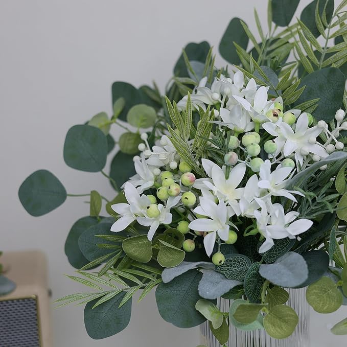 FOTEEWL 75 Pcs Artificial Greenery Stems Box Set, - Image 6