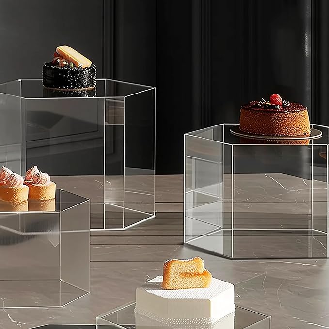 6 Pcs Buffet Risers, Dessert Stands, Acrylic Boxes - Image 5