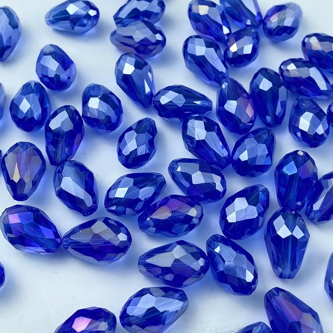 130pcs 6x8mm Teardrop Crystal Glass Beads Vertical Hole Faceted Glass Teardrop by ChooseBeadsChooseHonkoolly