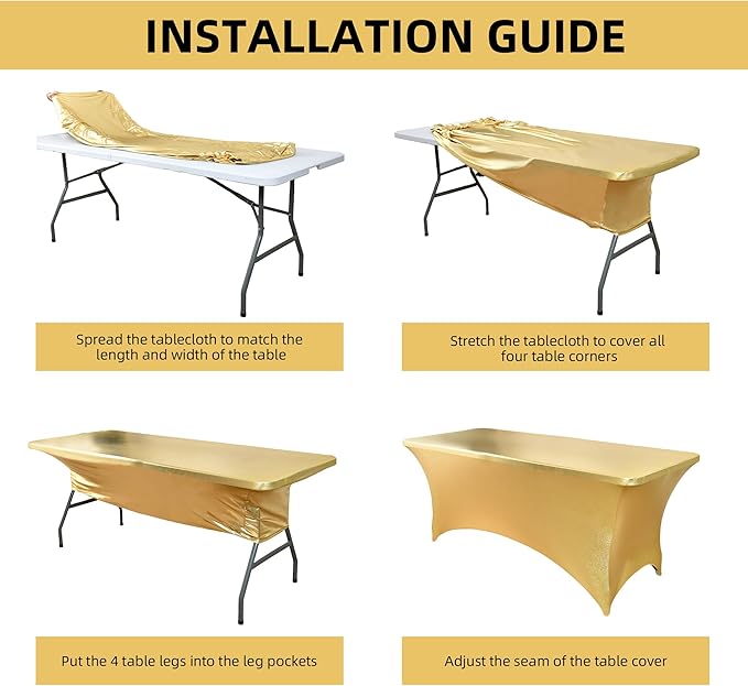 6-Pack 6ft Spandex Table Covers - Image 5