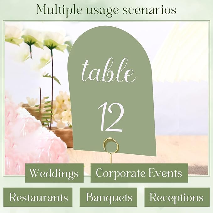 Green and White Table Numbers 1-30 - Image 5