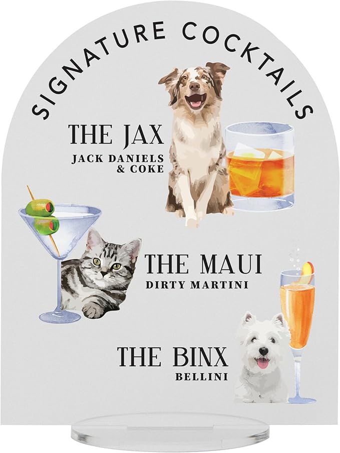 Pet Signature Drink Wedding Signs by Elation+Factory+Co.