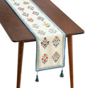 ISAENNE Designer Light Green Linen Extra Long Table Runner 118 Inches, French by Isaennehomedecoration