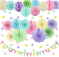 Pastel Party Decorations, Pom Poms Flowers Packs by Marwey
