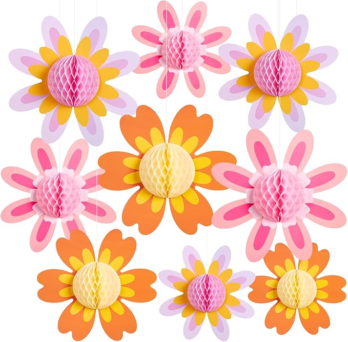 SUNBEAUTY 9 PCS 10 Inches Daisy Birthday Party Decorations by SUNBEAUTY