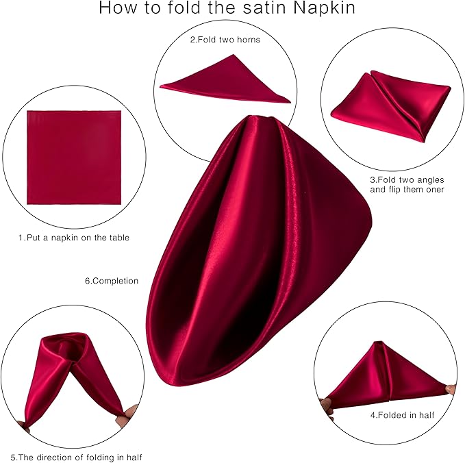 36 Pack Square Satin Dinner Napkins, 16x16 Inches Silky Soft Smooth Table Cloth - Image 7