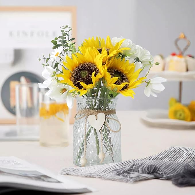 Artificial Sunflower Bouquets in Vase - Image 8