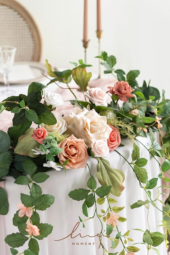 Ling's Moment 9FT Spring Eucalyptus & Willow Leaf Flower Garland - Image 6
