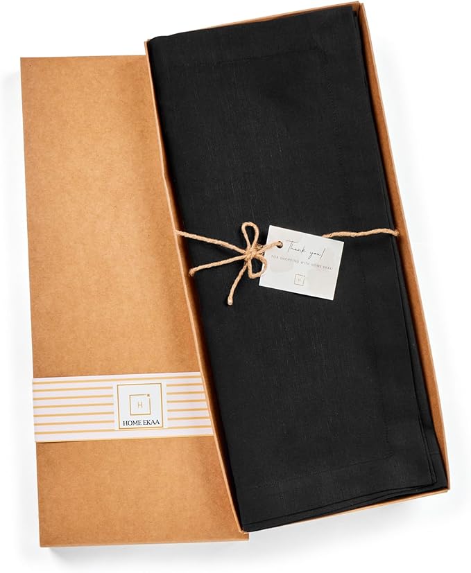 Cotton Linen Table Runner 36 Inches – Small Black Coffee Table Runner 14 x 36 - Image 5
