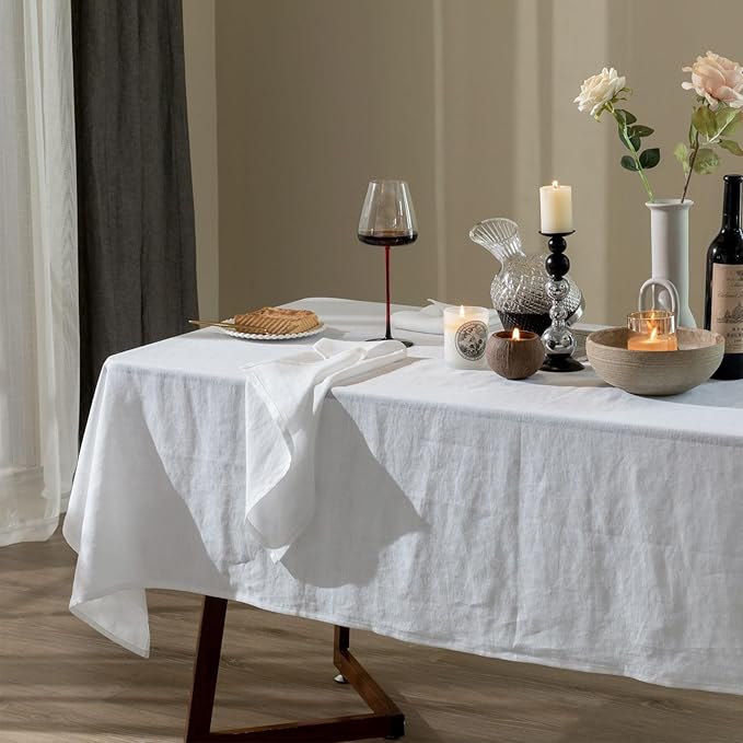 Talasily Linen Tablecloth 100% Pure Linen Table Cloth 60x108 Inches Rectangle - Image 6