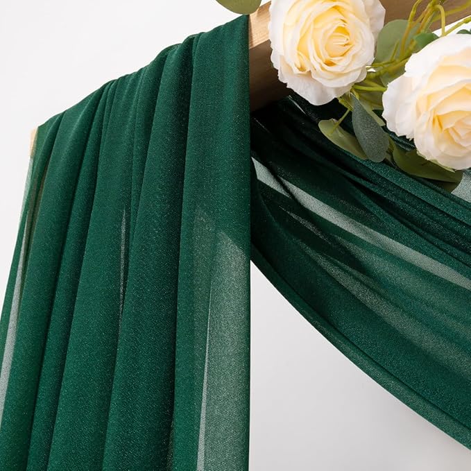 MLMC Emerald Green Wedding Arch Draping Fabric 1 Panel 29" x 20 FT Extra Long - Image 2