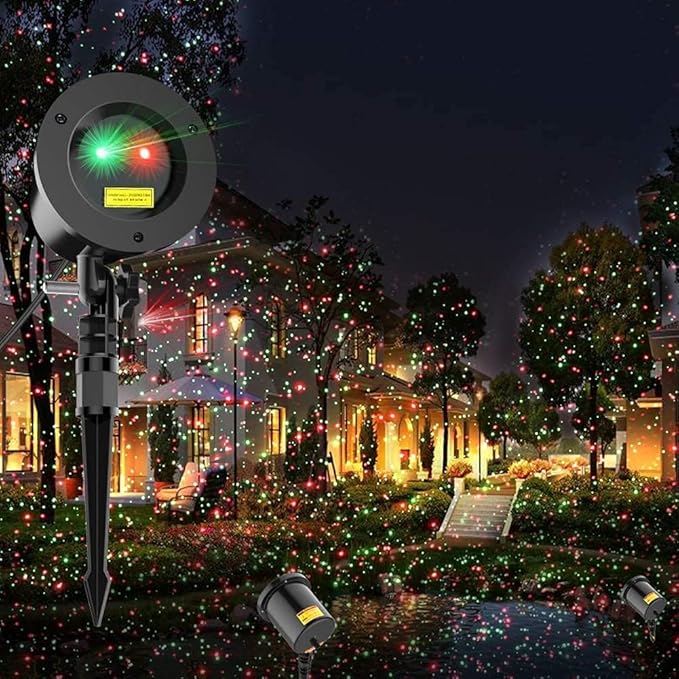 Christmas Laser Light Projector Red and Green Star Laser Lights Show by COOWOORCHobby