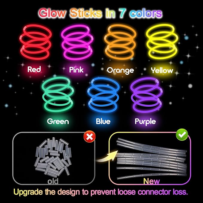 Halloween Glow Sticks Bulk Party Pack- Ultra Bright 800pk Glow in the Dark - Image 4