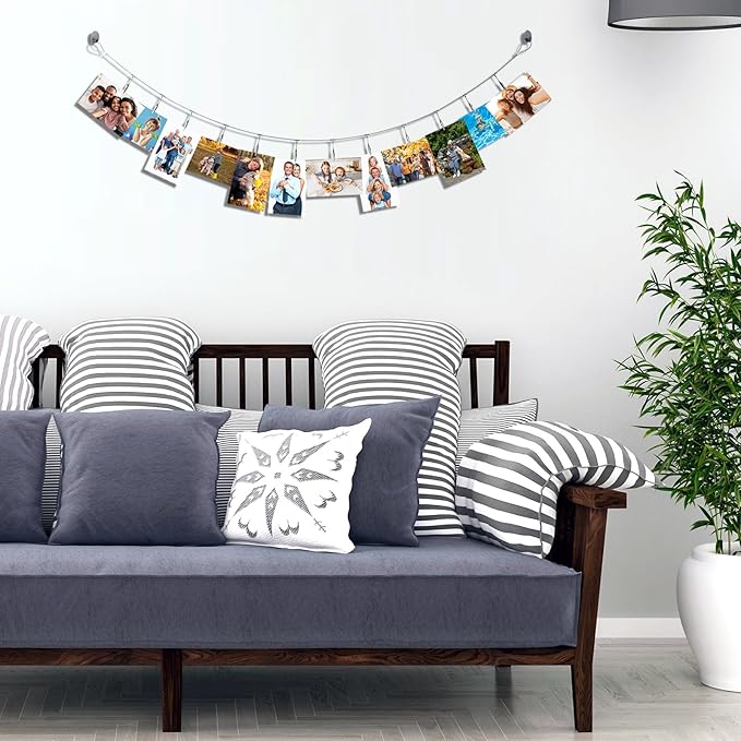 2 Pack Chain Photo Clip Hanging Photo Display Wall Photo Display Metal Photo - Image 5