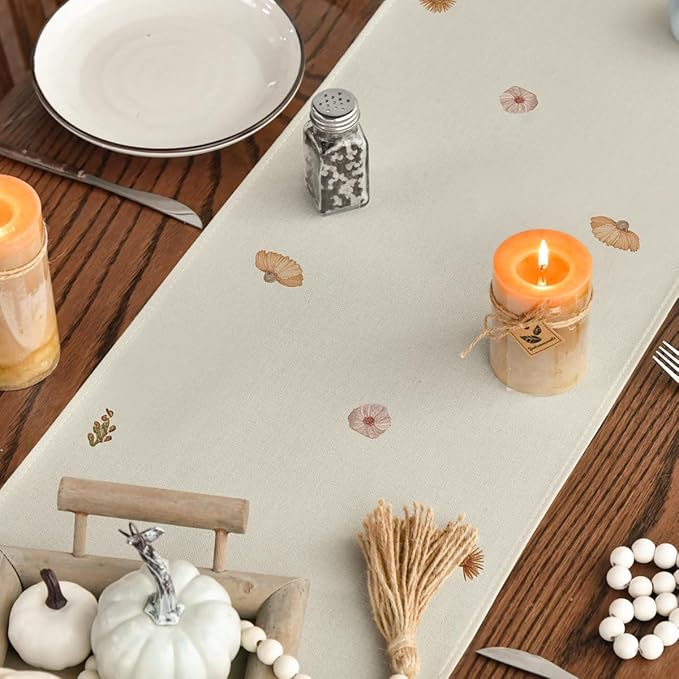 Artoid Mode Wild Flowers Grasses Floral Fall Table Runner, Seasonal Autumn - Image 4