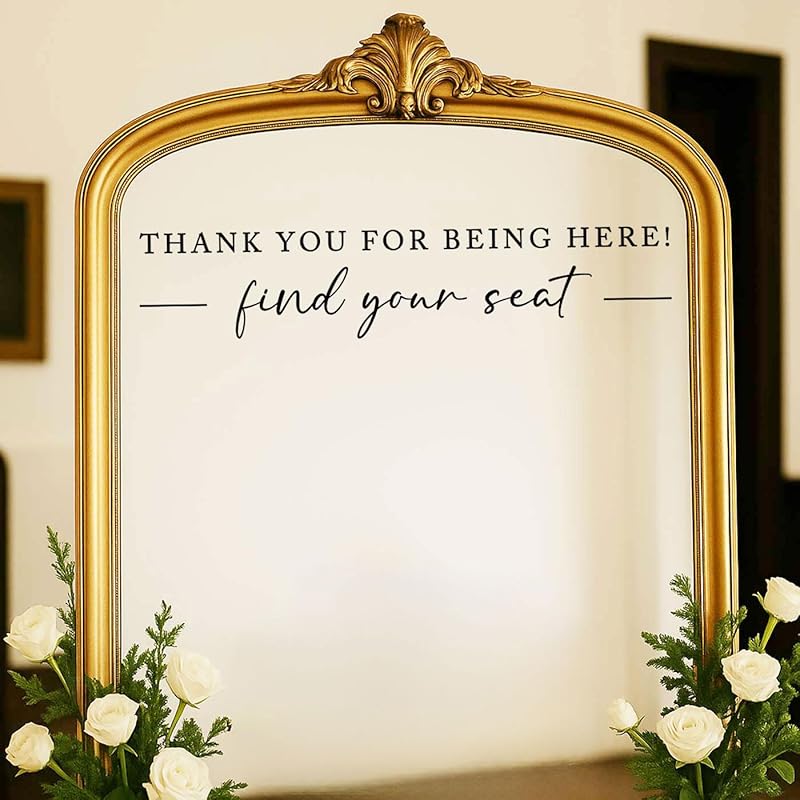 Seating Chart Sign, Wedding Mirror Decal, Thank You - Image 6