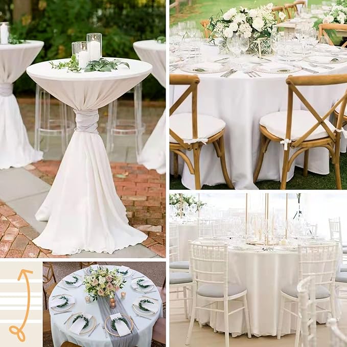 6 Pack 120 Inch White Round Tablecloth - Image 6